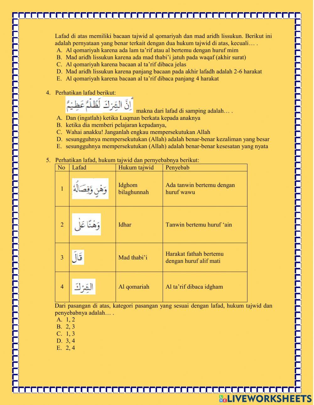 Kajian Tajwid dan Makna Luqman: 13-14