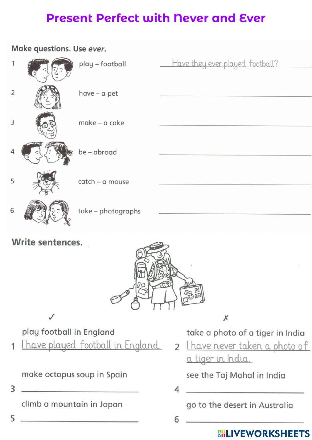 J5A Present Perfect with Never and Ever