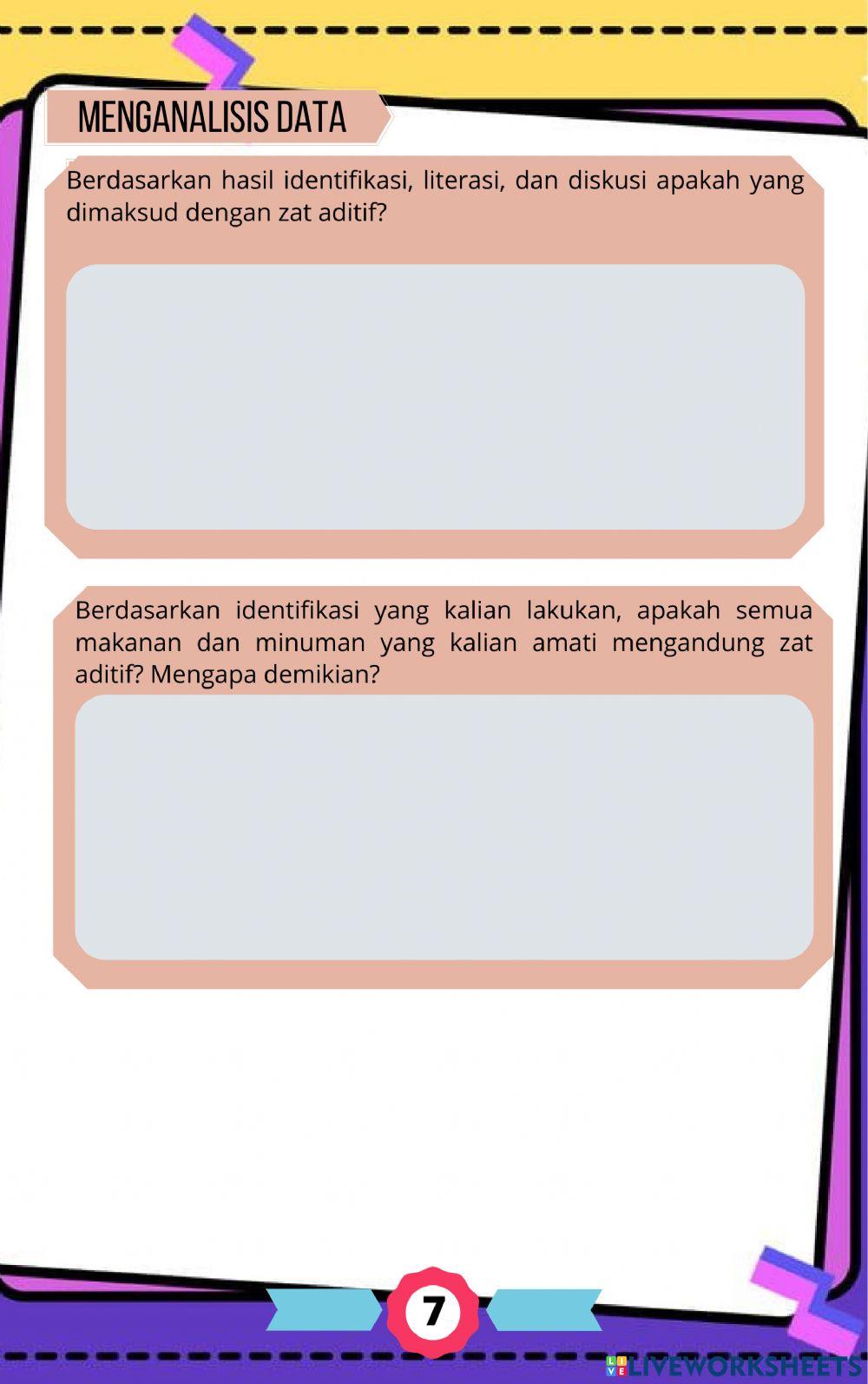 LKPD 1 Pengamatan Zat Aditif pada Kemasan Makanan dan Minuman