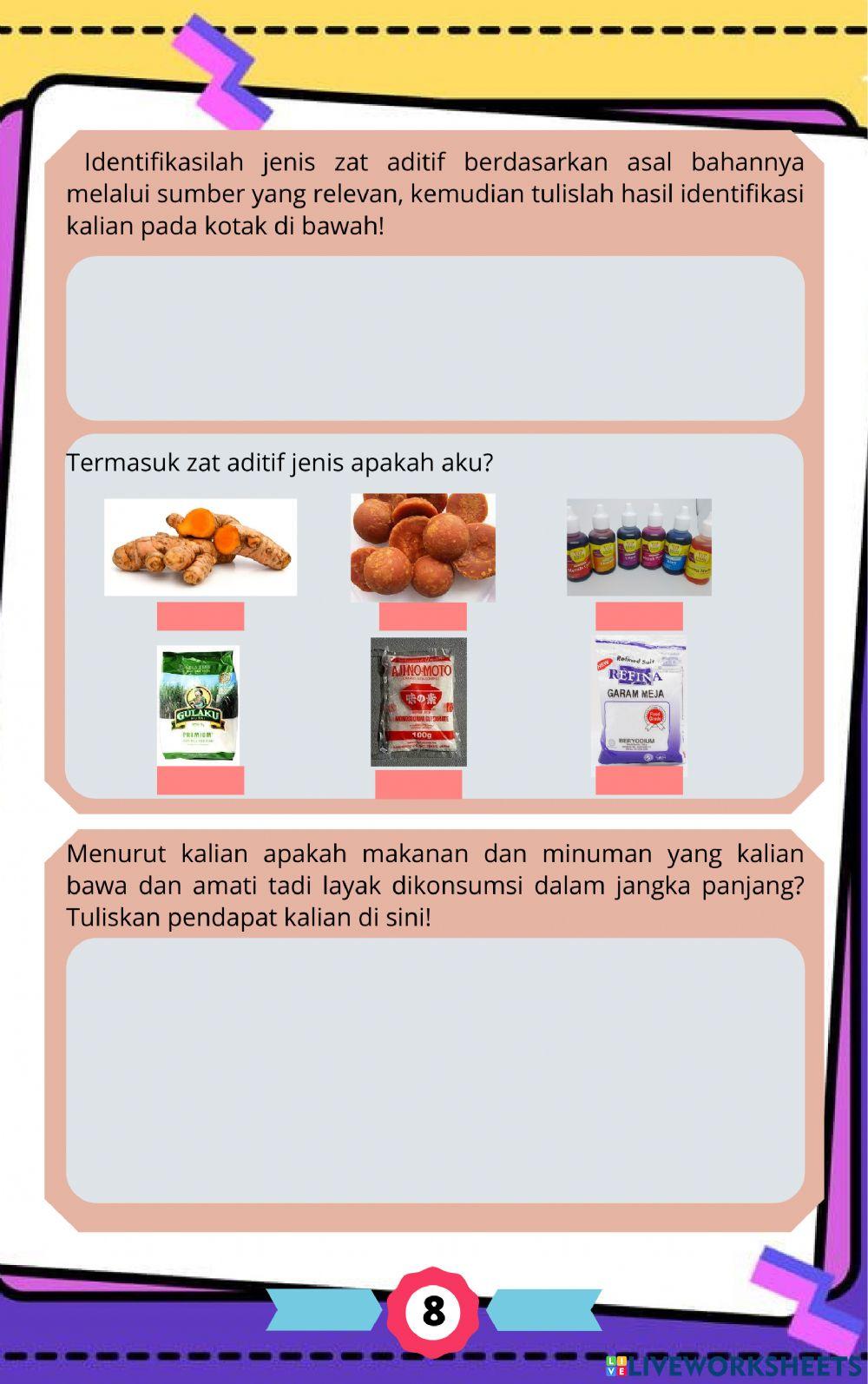 LKPD 1 Pengamatan Zat Aditif pada Kemasan Makanan dan Minuman