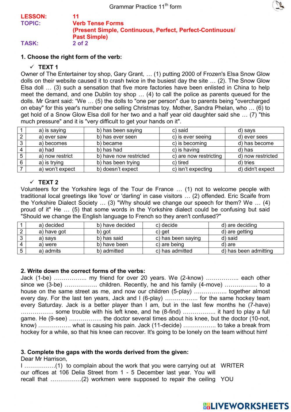 L11 (11th form) Past Simple ex.2