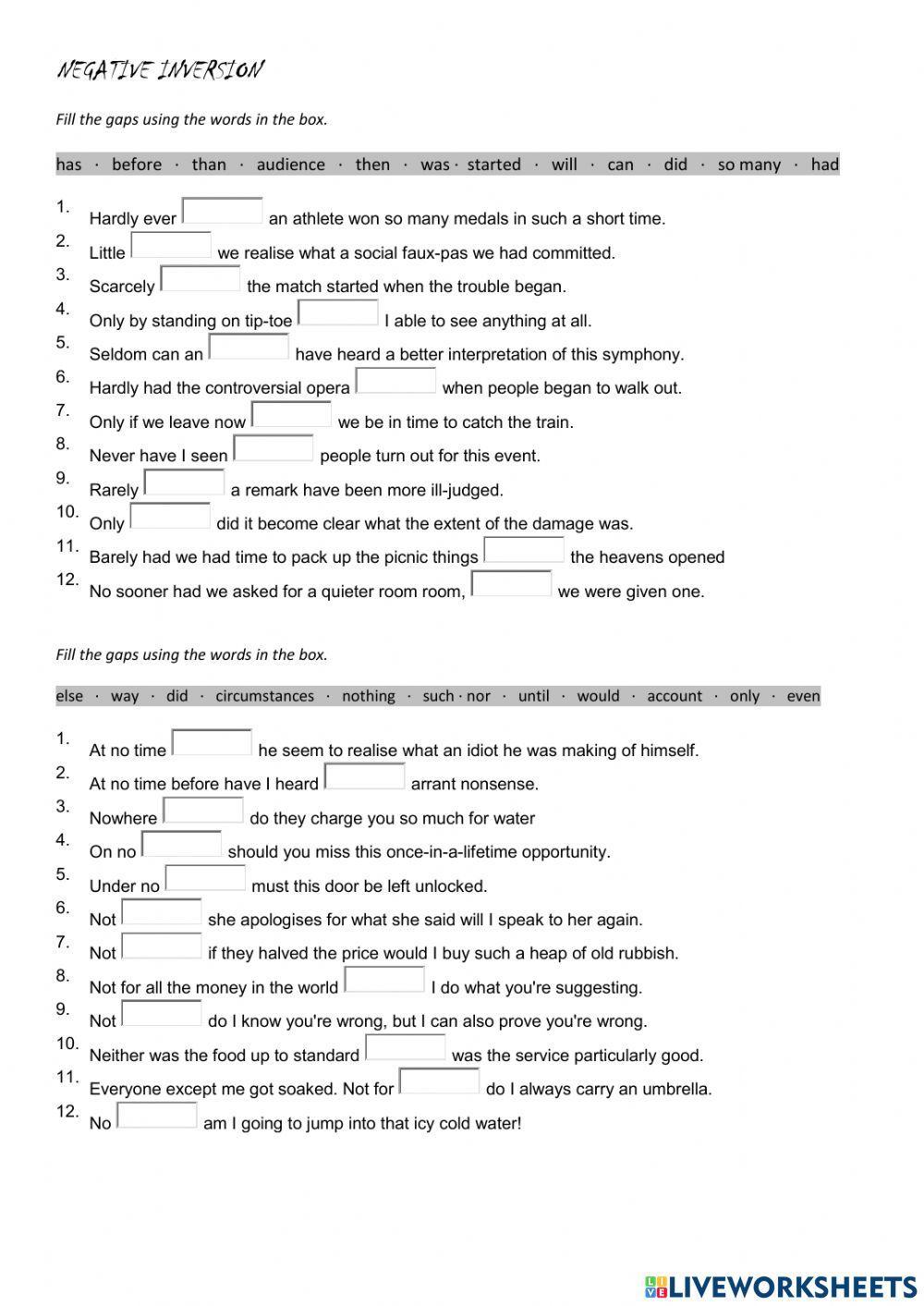 Grammar practice November