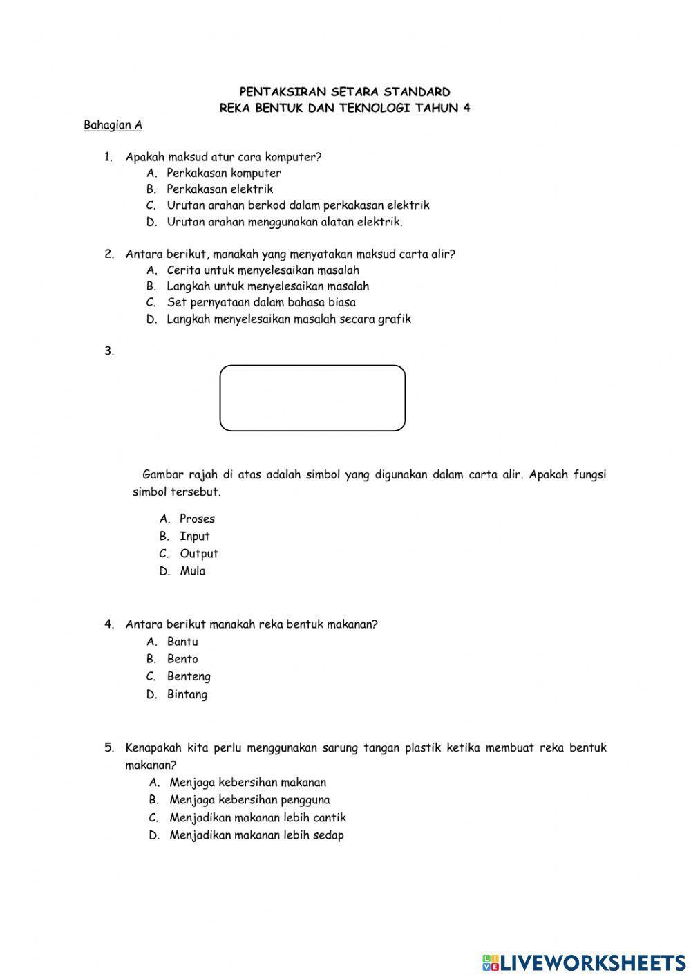 Pentaksiran setara standard rbt tahun 4