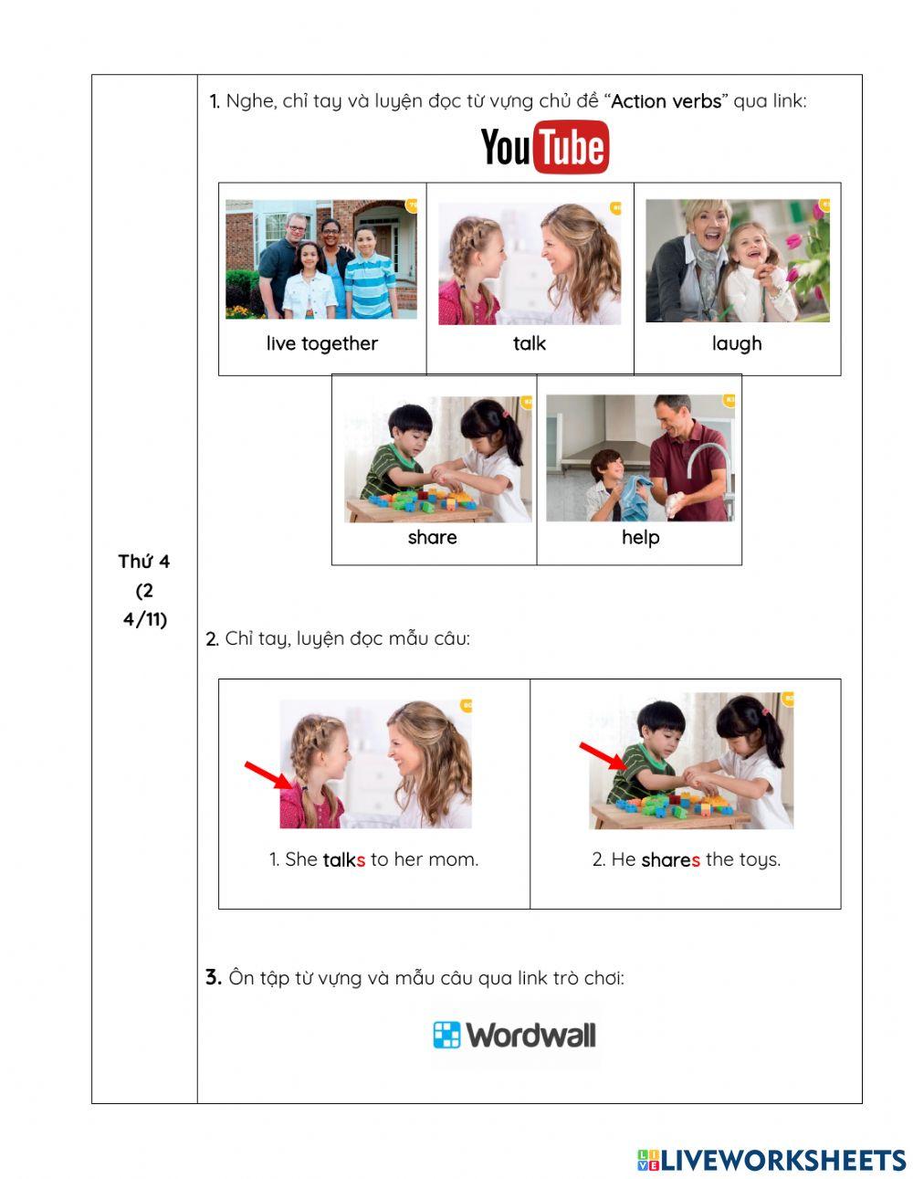 Phiếu giao bài môn ta tuần từ 22-26-11