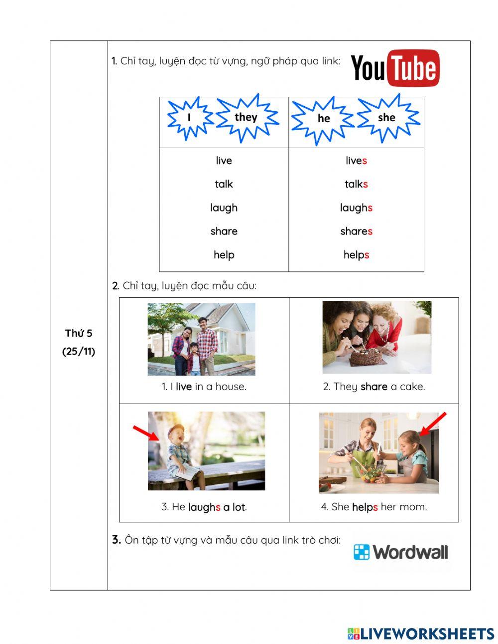 Phiếu giao bài môn ta tuần từ 22-26-11