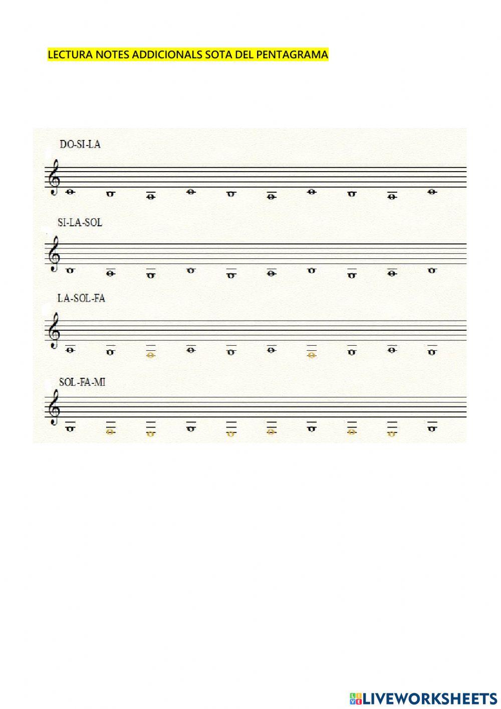 Lectura línies addicionals greus