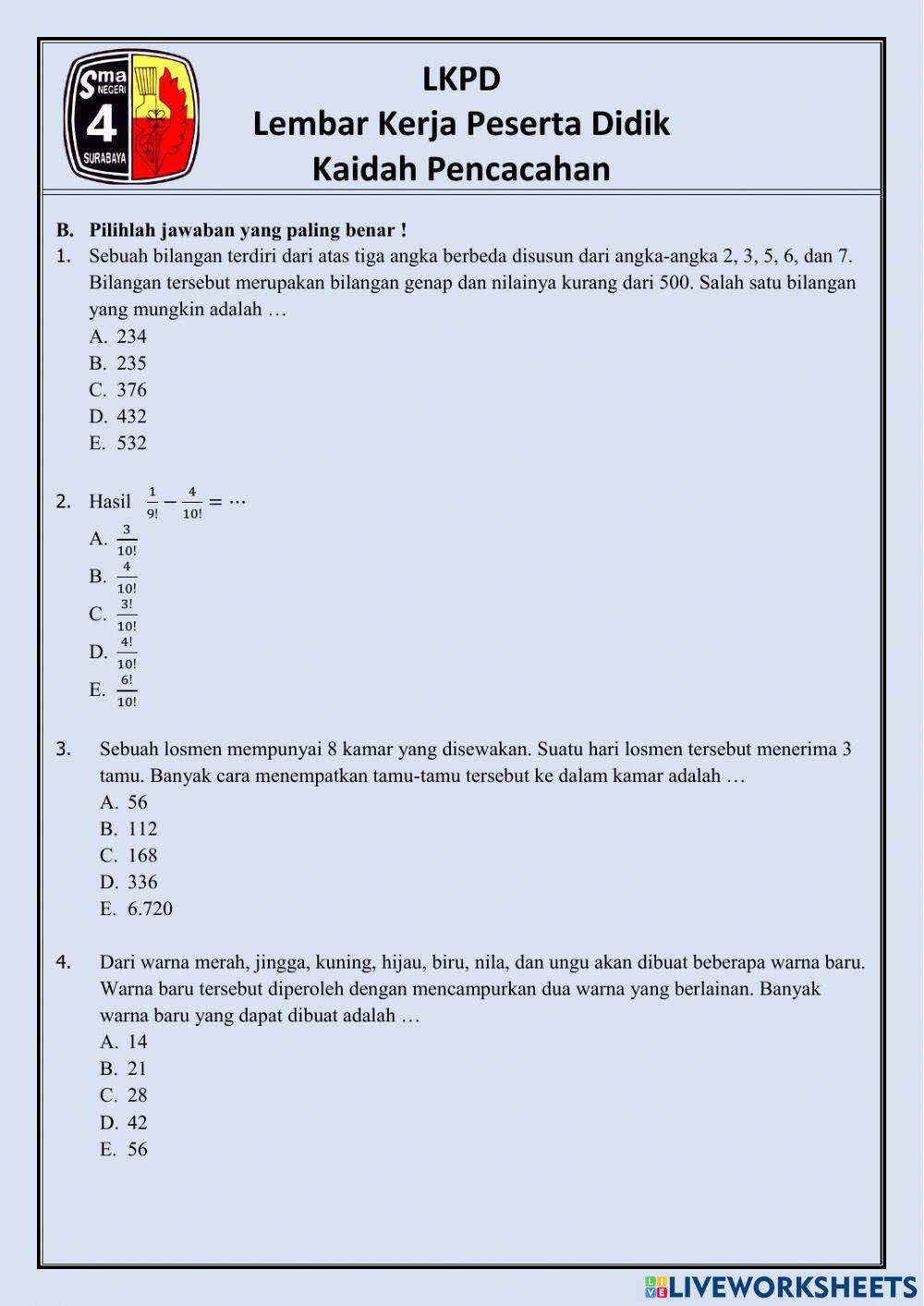 Lkpd kaidah pencacahan