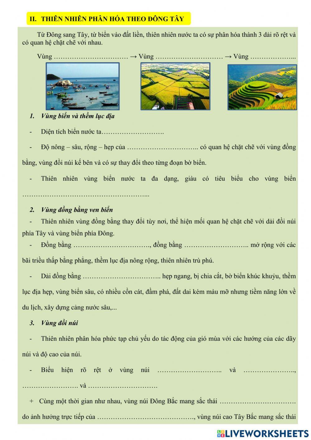 Thiên nhiên phân hóa đa dạng