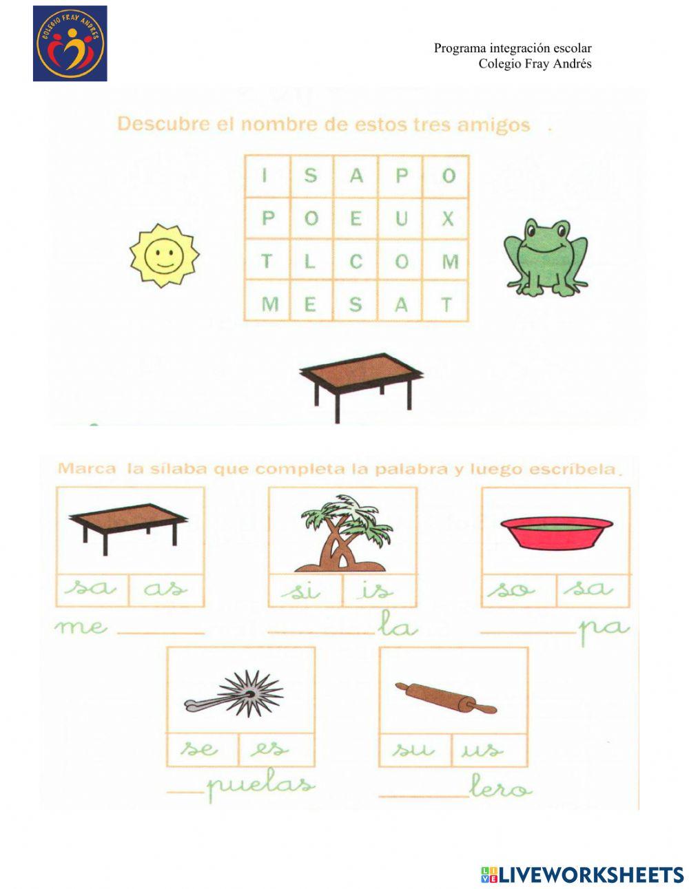 RePASO consonantes S T