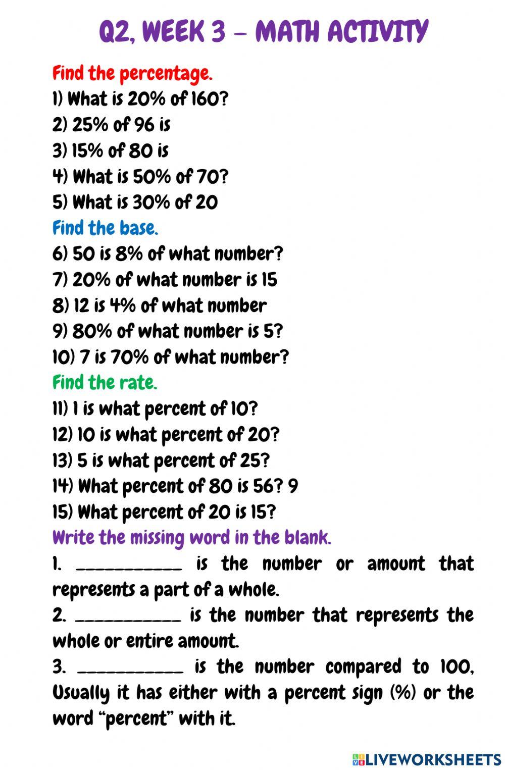 Q2, week 3 - math activity