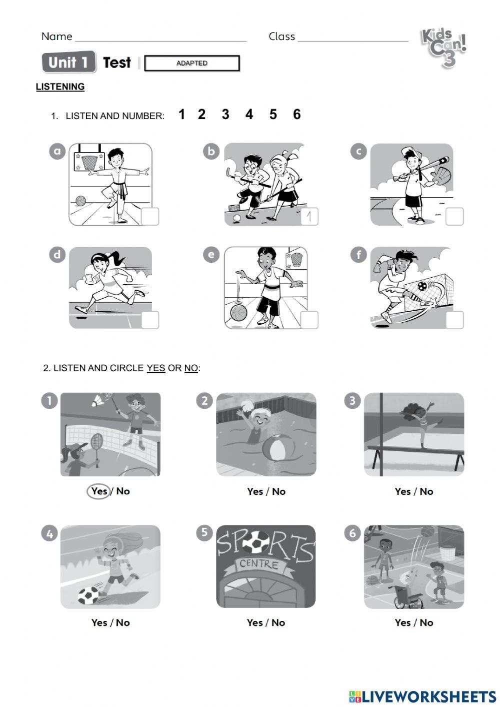 Adapted test ki free interactive worksheets 3488573