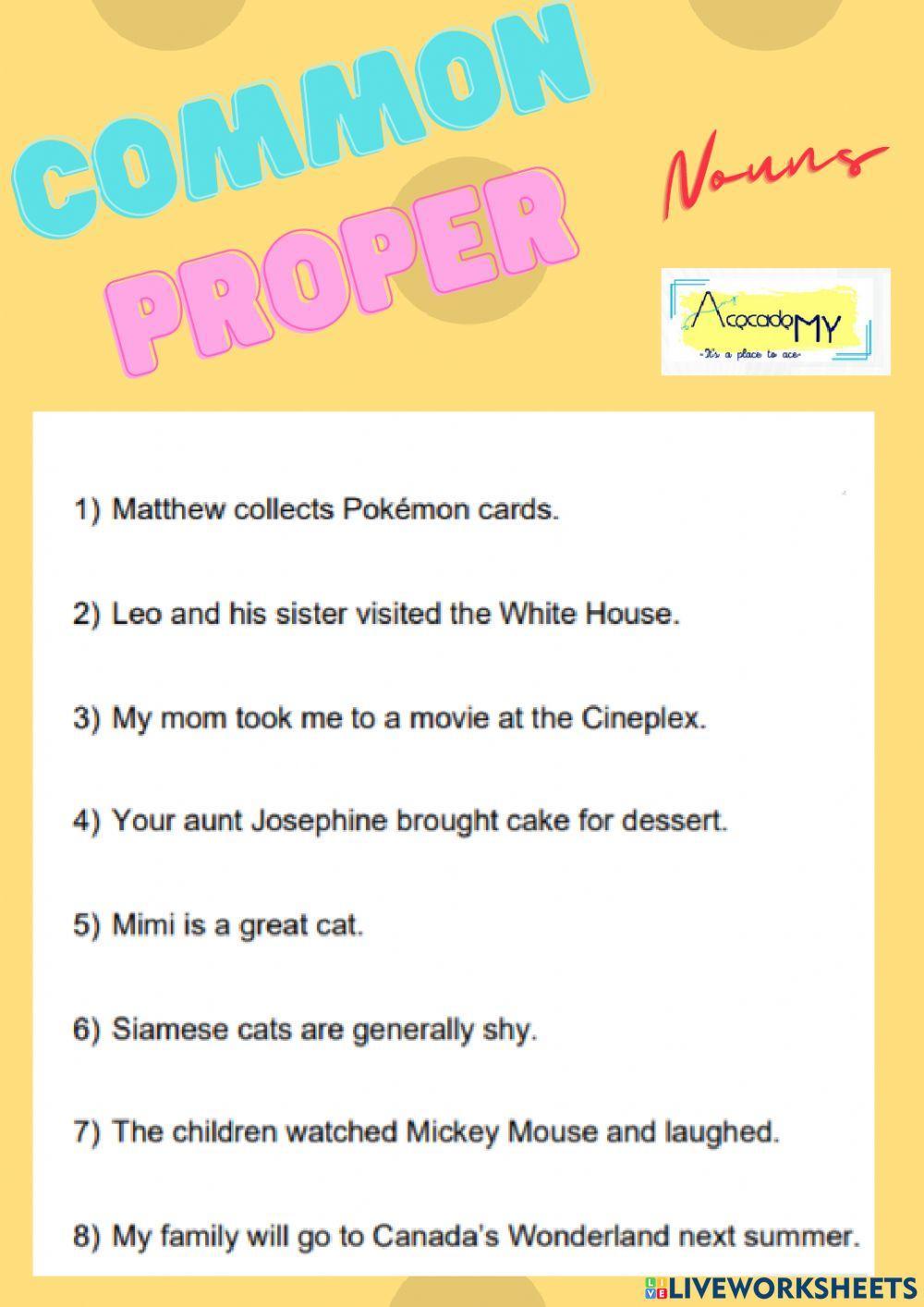 Common and Proper Nouns