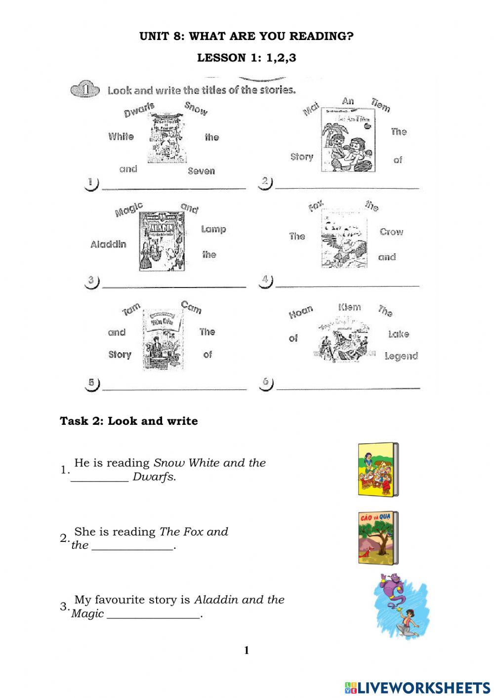 Unit 8: what are you reading? lesson 1
