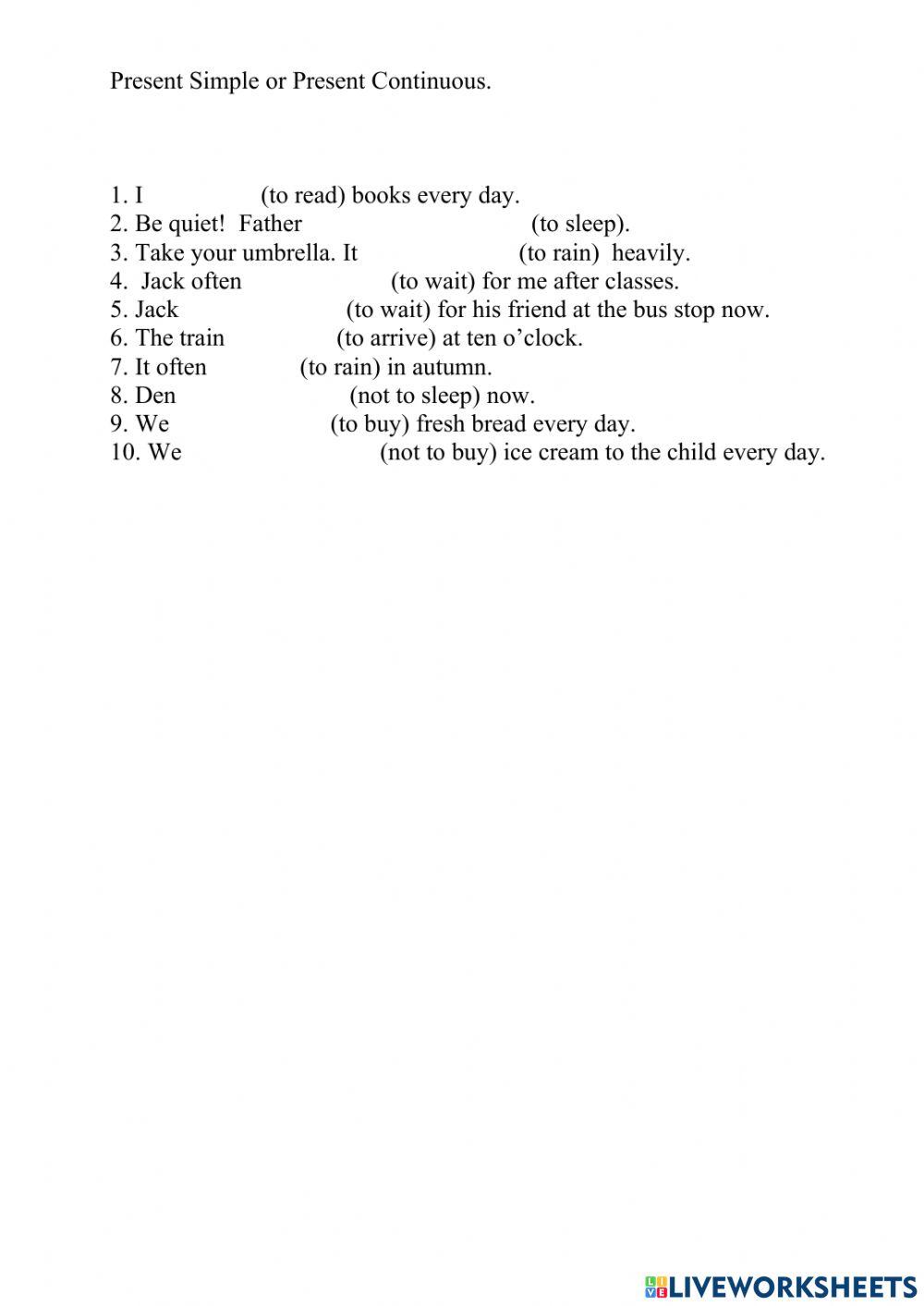 Present Simple and Present Continuous