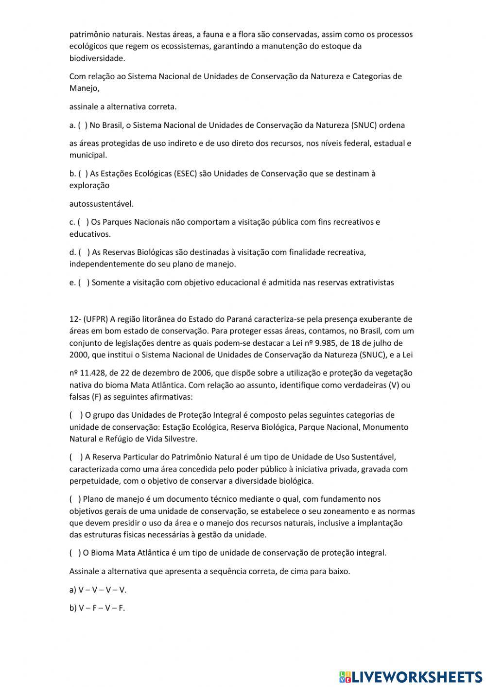 Unidades de proteçao ambietal