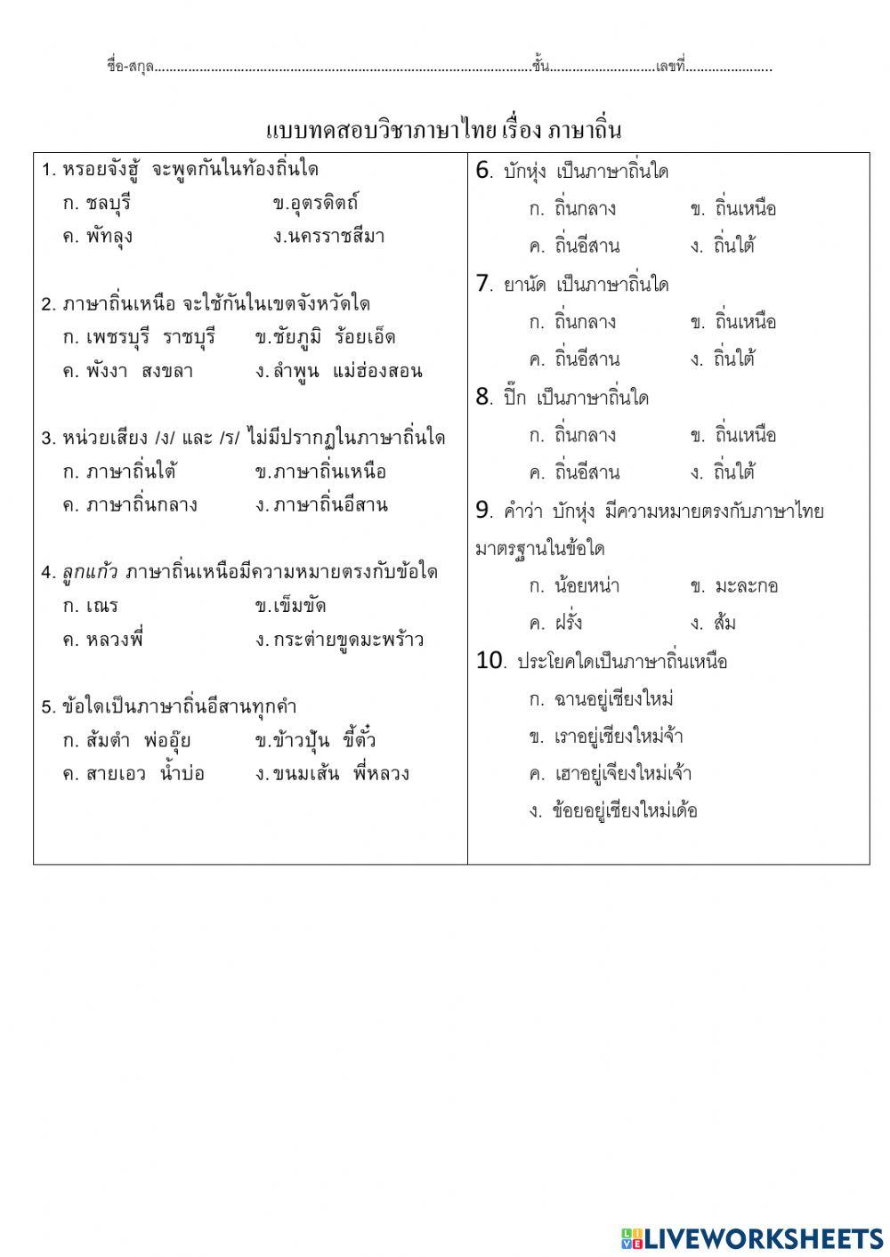 ภาษาถิ่น