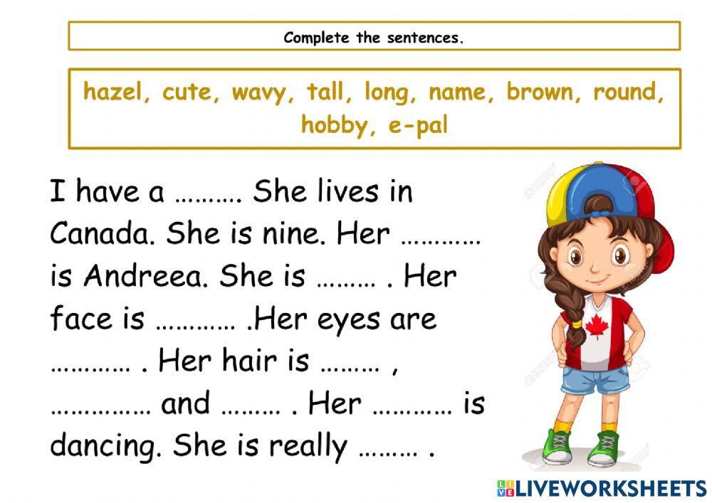 Complete the text use the words from the box online exercise for