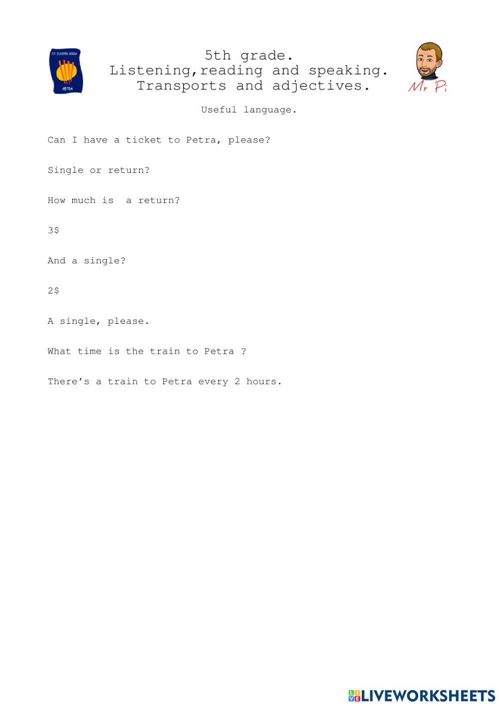 Transportation. Useful language.