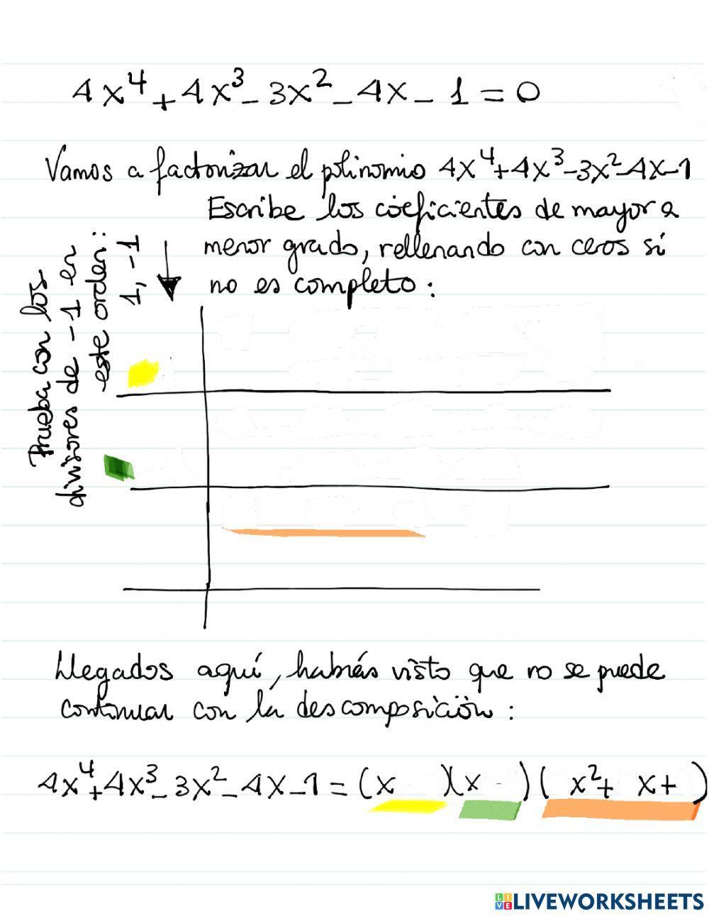 Ecuaciones polinómicas IiI