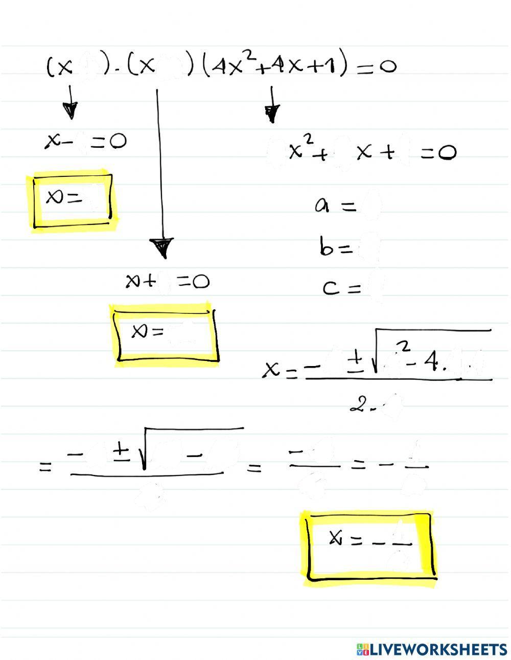 Ecuaciones polinómicas IiI