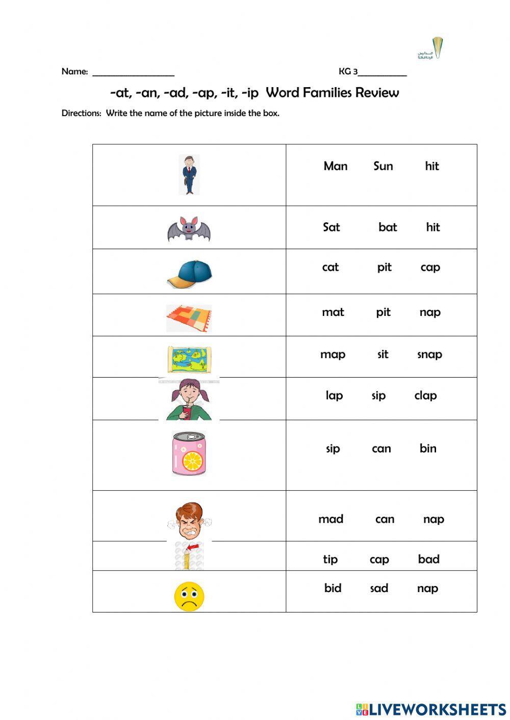 It ip Ad at an ad Word Families Review