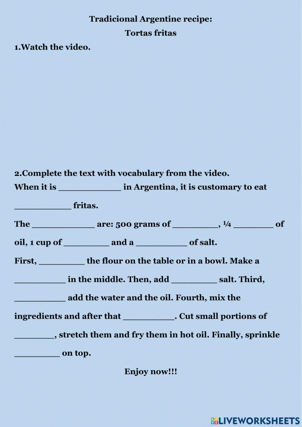 Cooking Tortas fritas