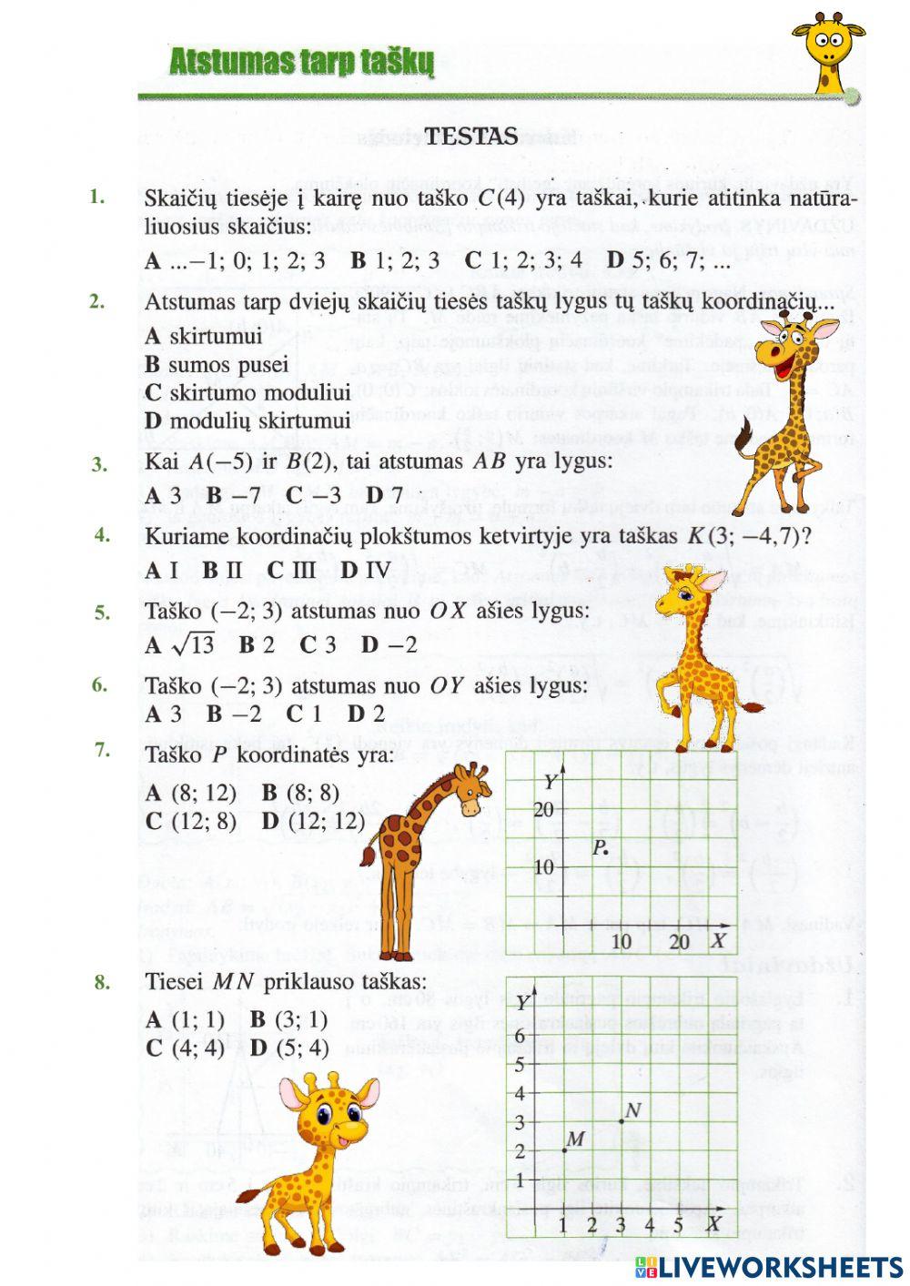 Atstumas tarp taškų