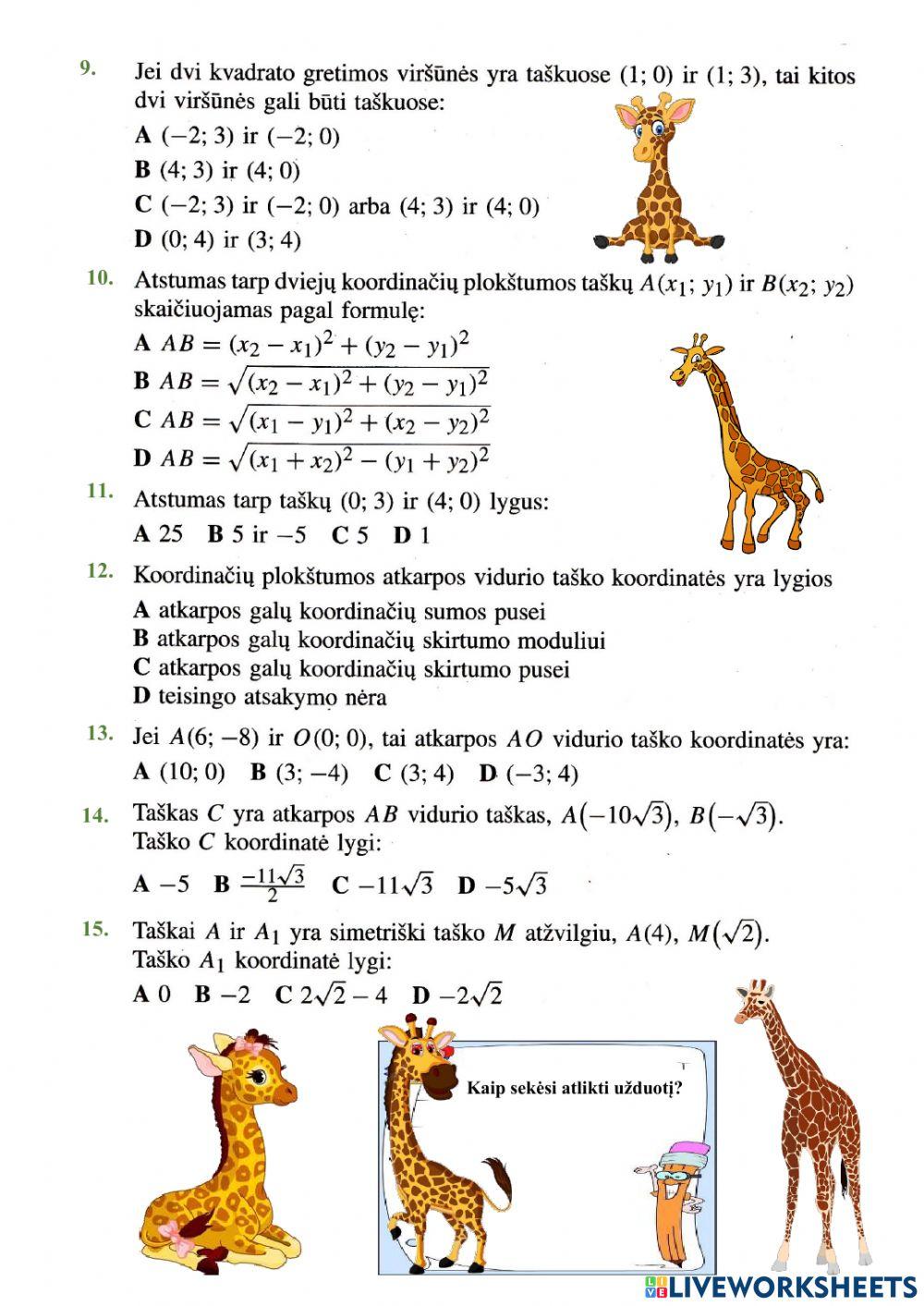 Atstumas tarp taškų