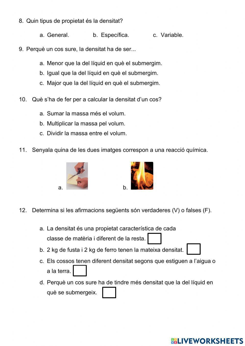 Control Substàncies i matèria