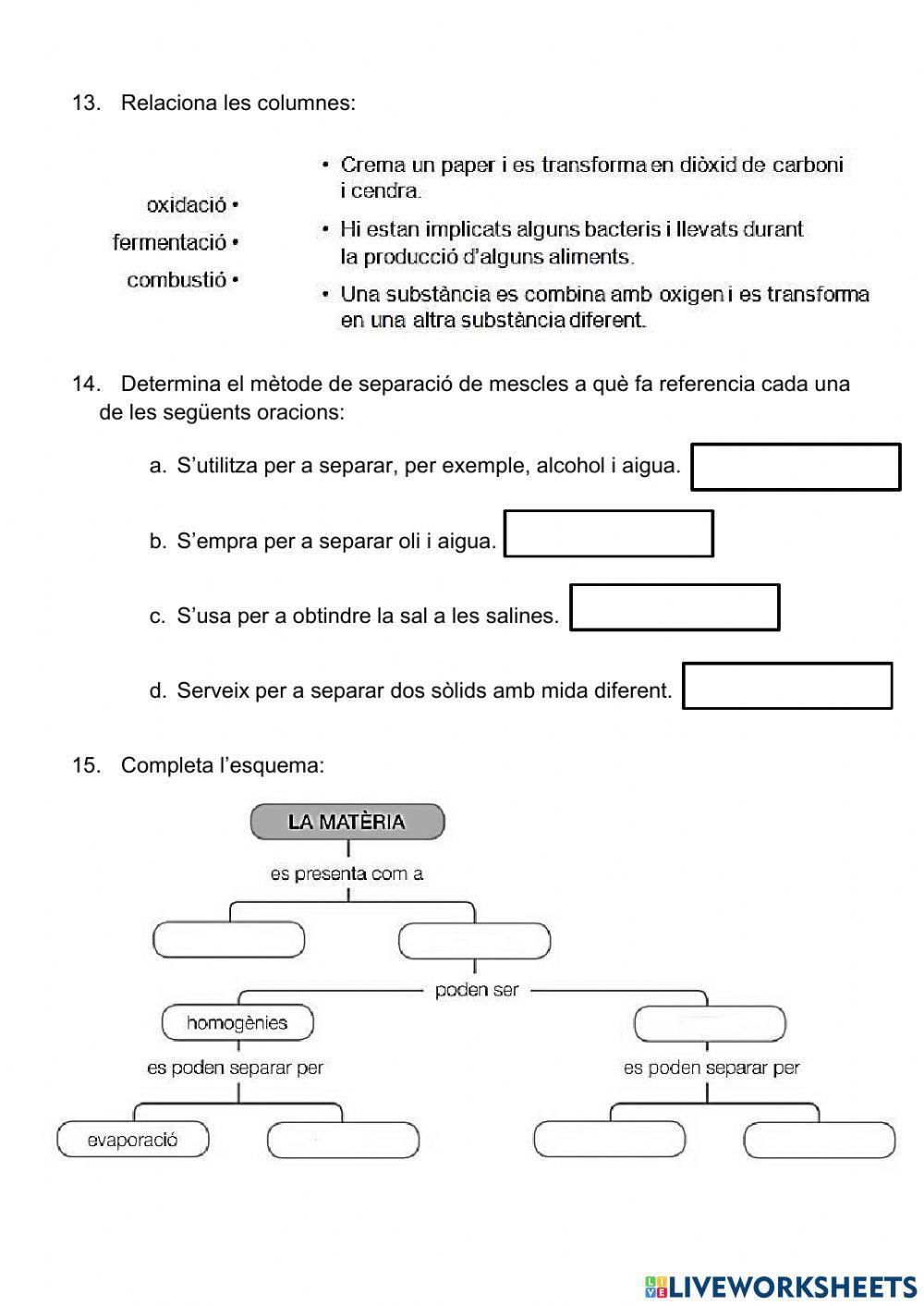 Control Substàncies i matèria