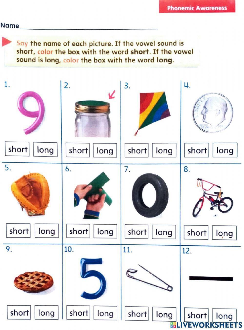 Long and Short Vowel I