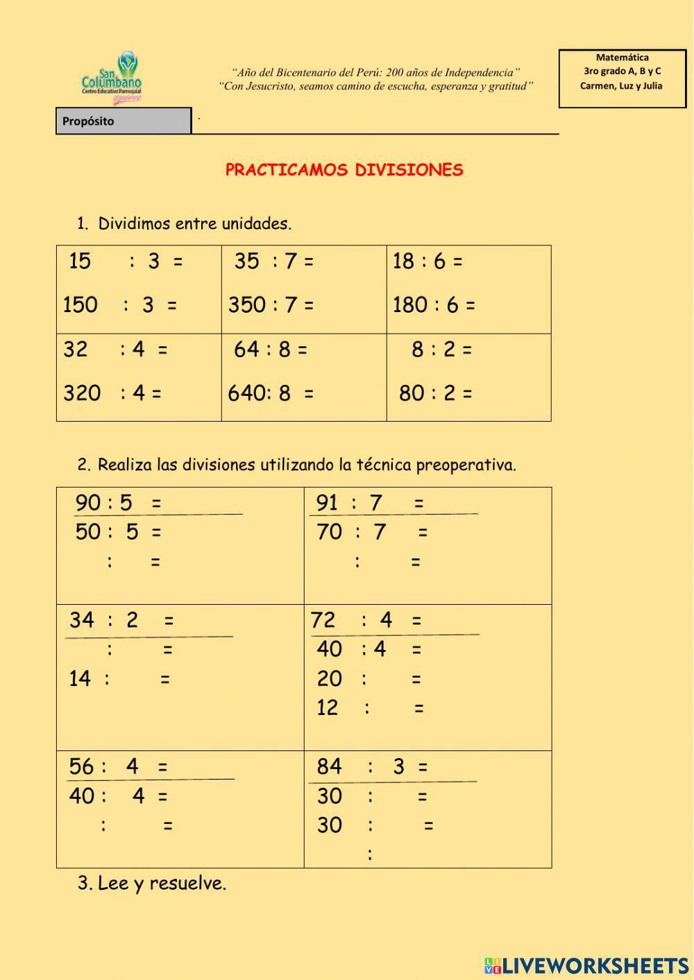 Divisiones con descomposición