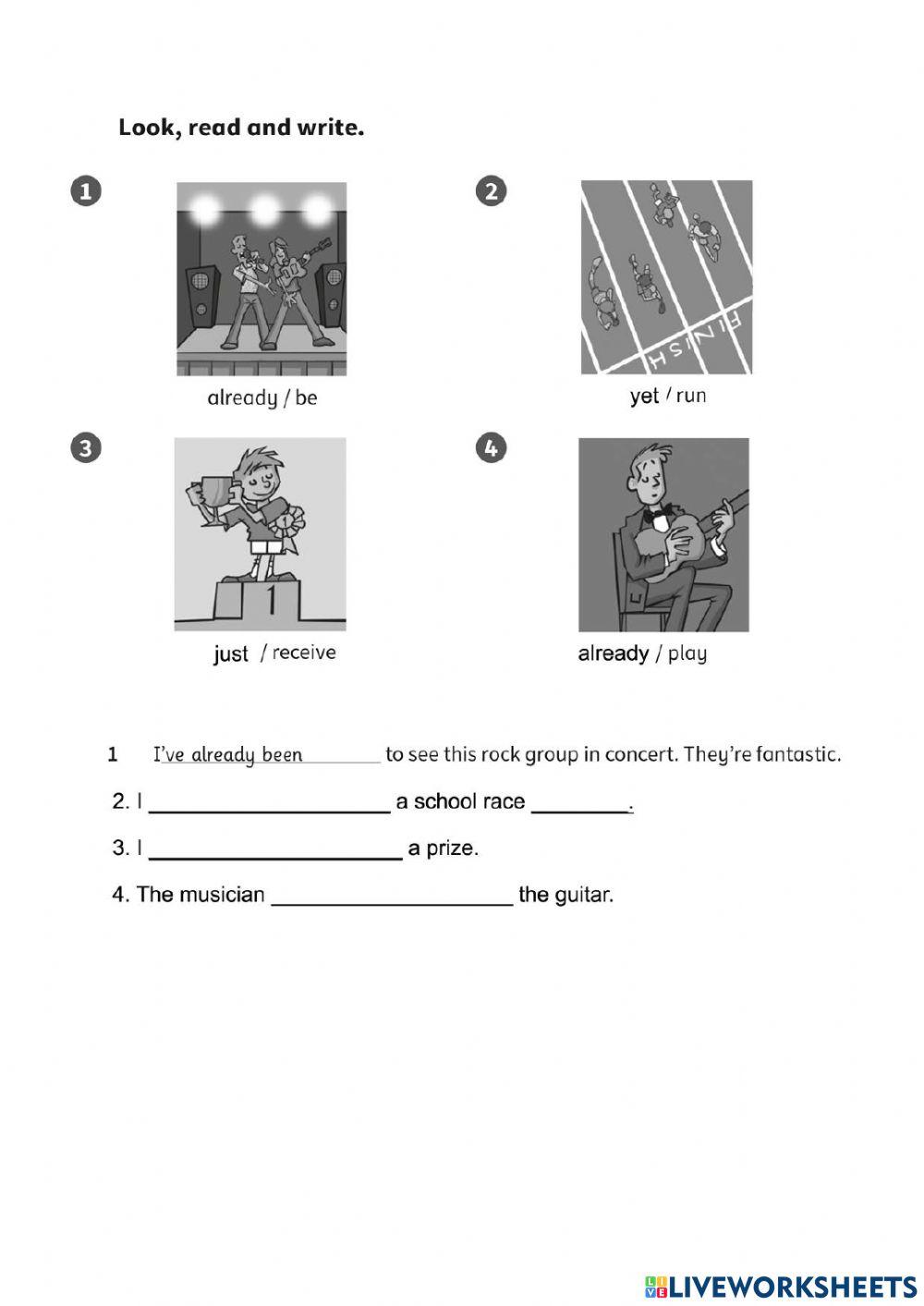 Present Perfect with just, already and yet 2