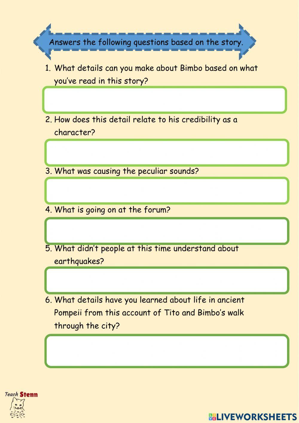 Dog of Pompeii- Reading Comprehension online exercise for | Live Worksheets