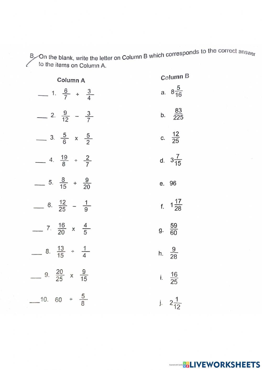 1667414 | Fraction | Raquel S. Martinez | LiveWorksheets