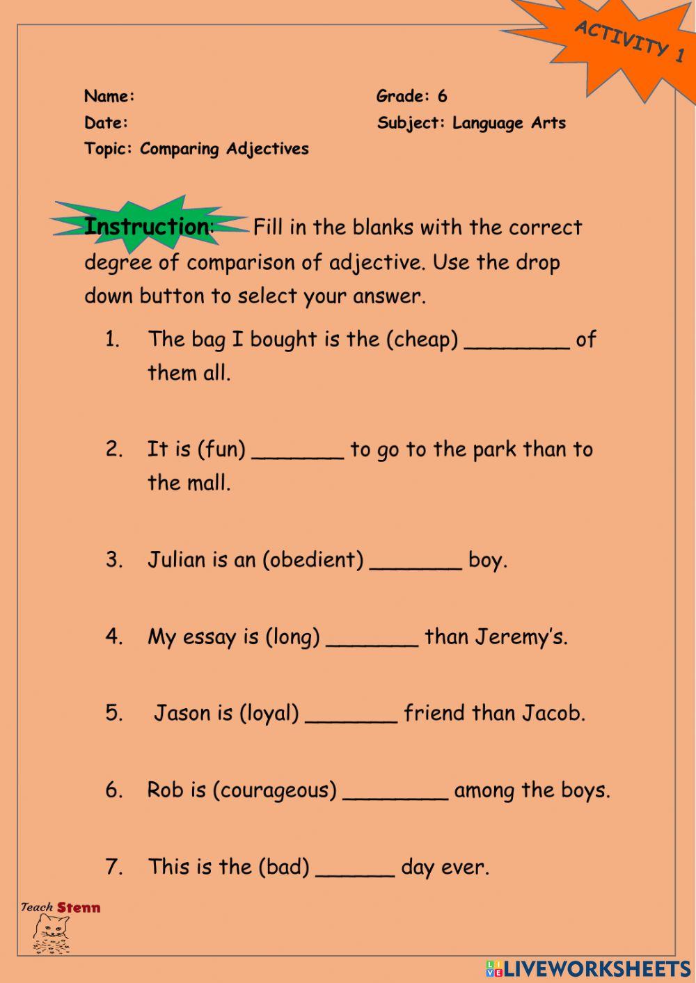 Comparing adjectives