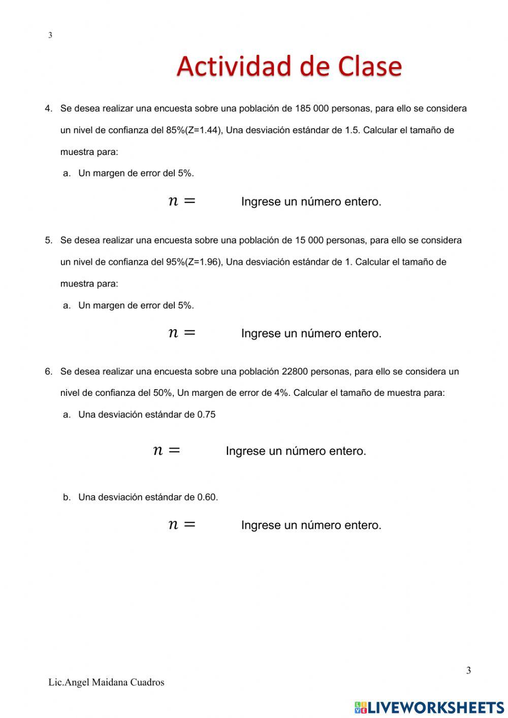 Tamaño de Muestra DS 3