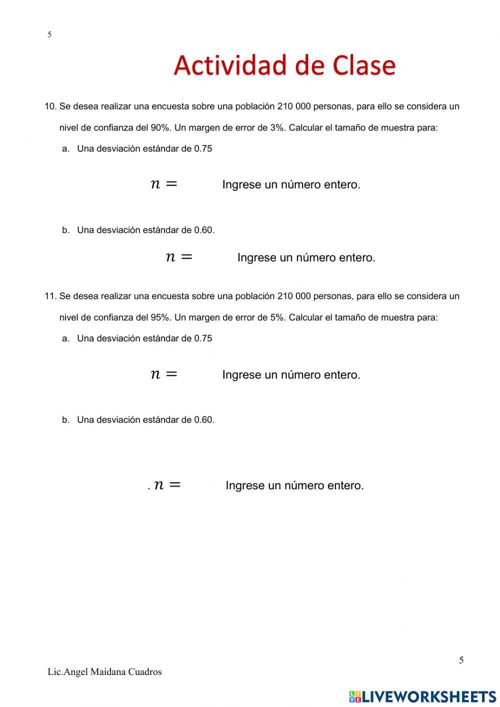 Tamaño de Muestra DS 5