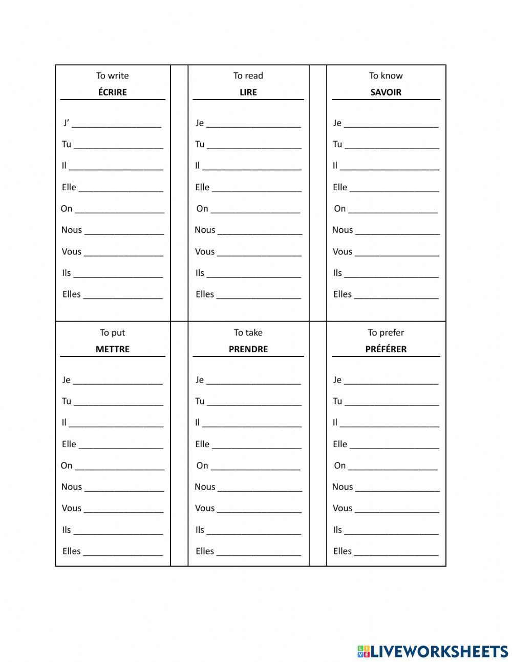 Le présent de l'indicatif