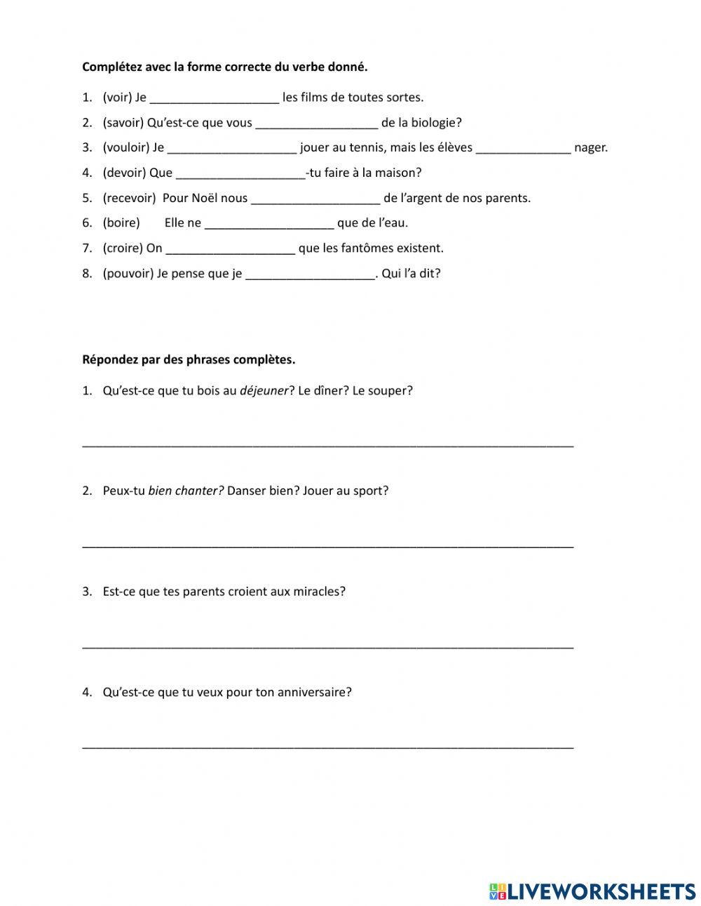 Le présent de l'indicatif