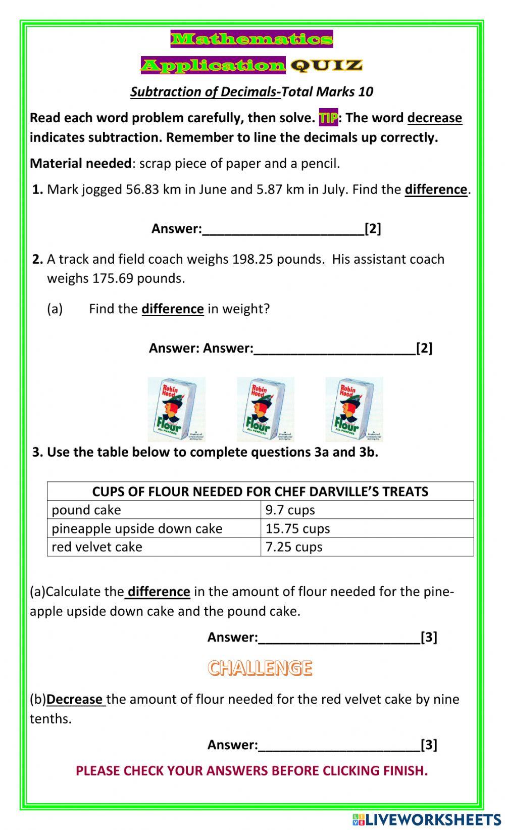 Subtraction of Decimals with Regrouping