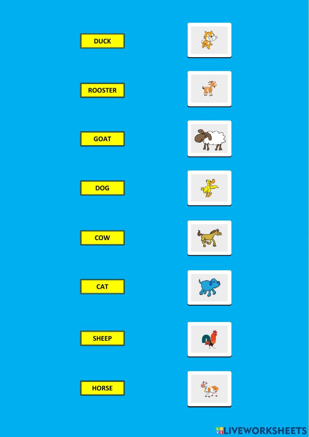 Los animales de la granja. the farm animals