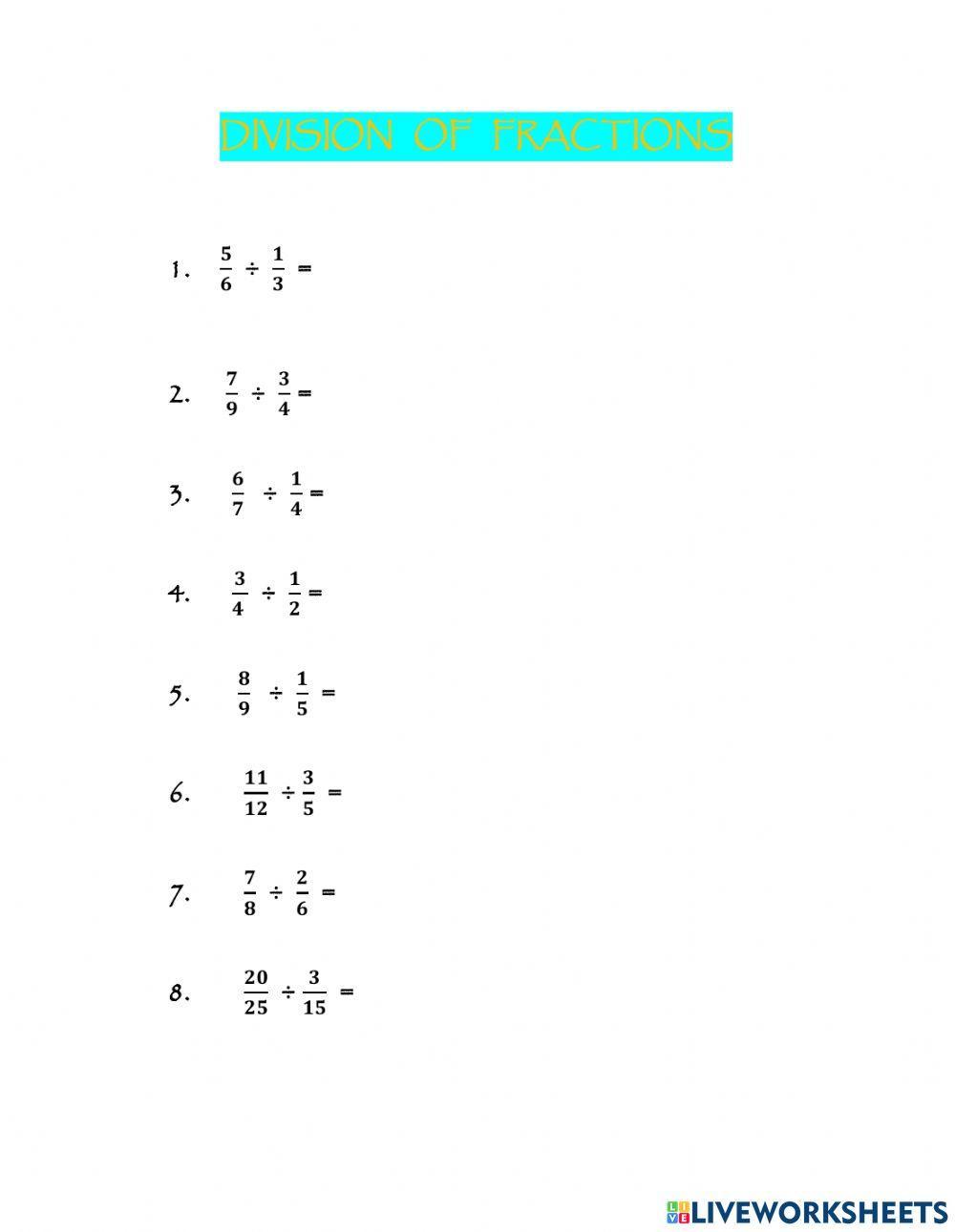 Division of fractions