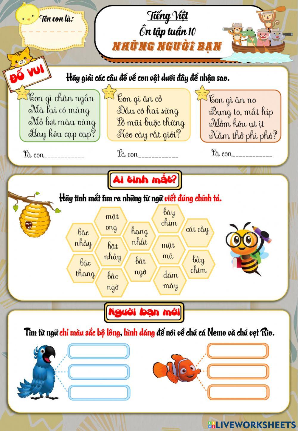 Ôn tiếng việt tuần 10