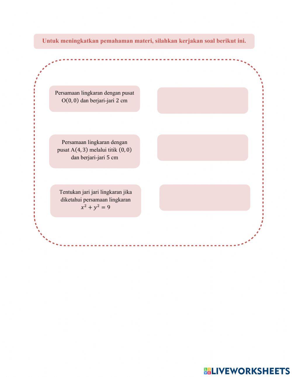 Pengantar Persamaan Lingkaran