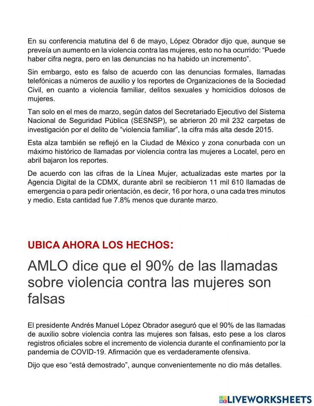 Hechos y opiniones en un texto argumentativo