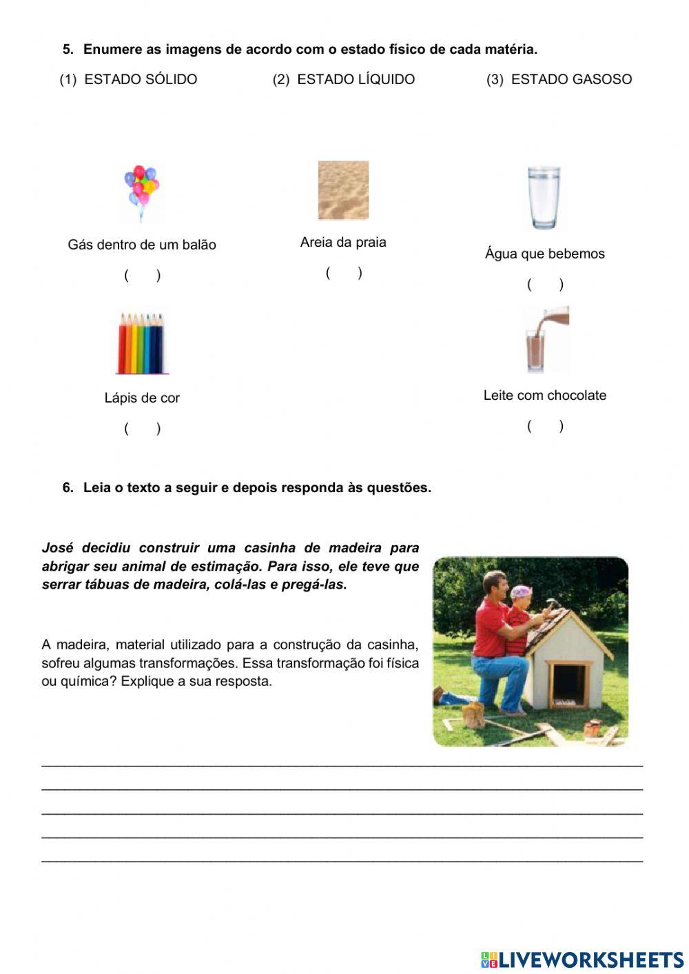 Avaliação de Ciências da Natureza