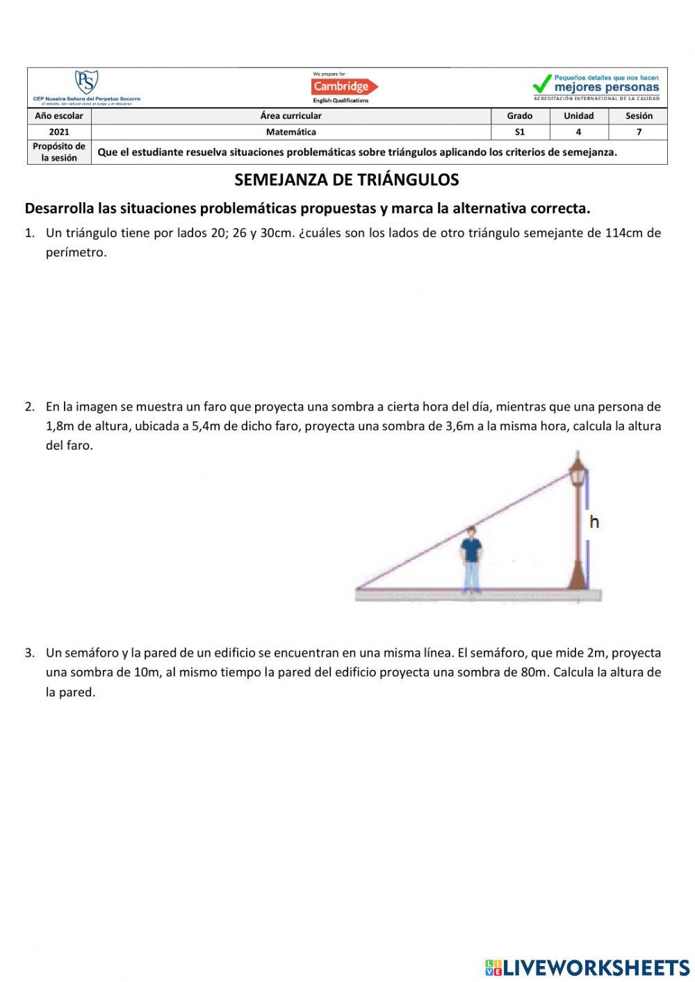 Semejanza de triángulos