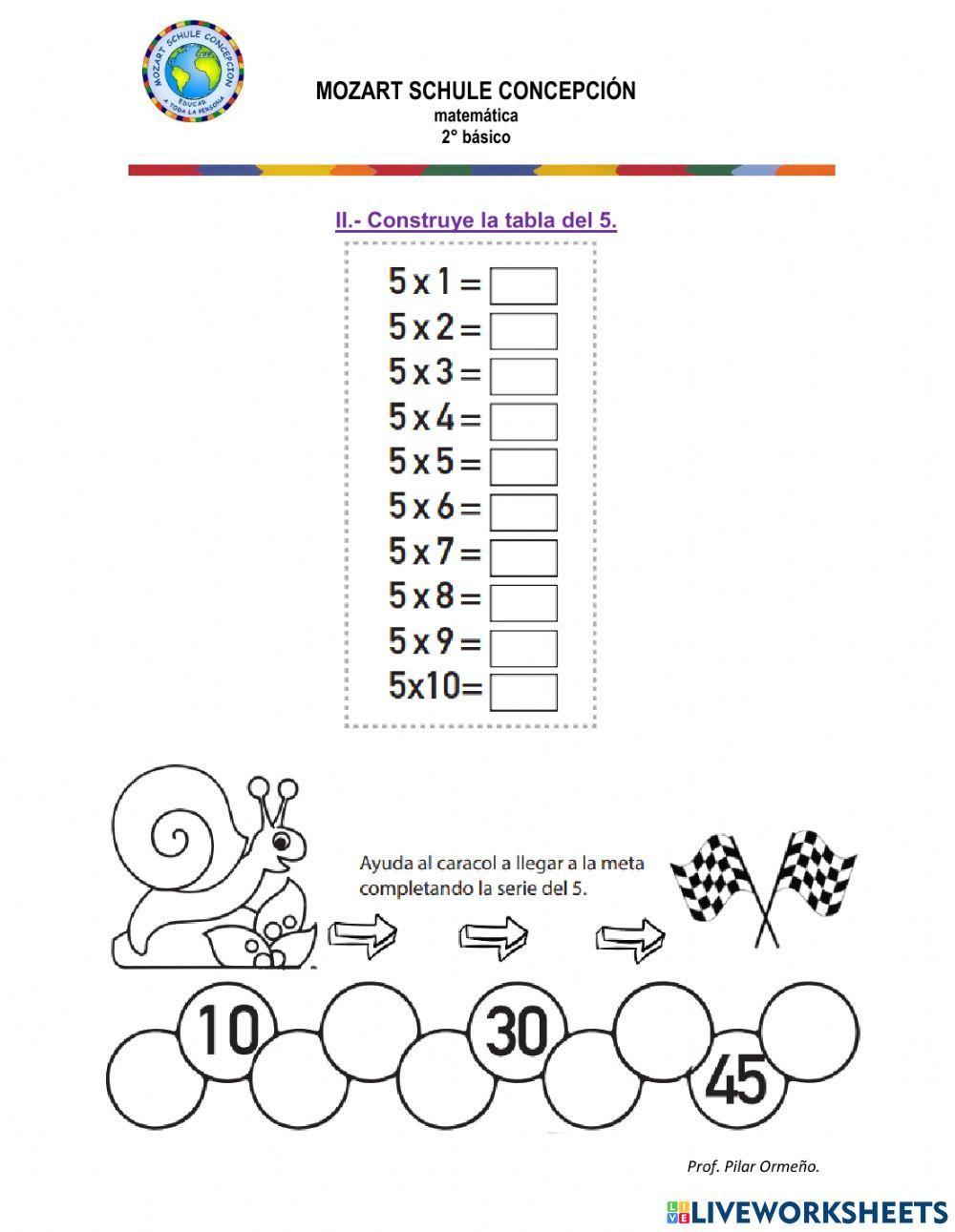 Tablas de multiplicar