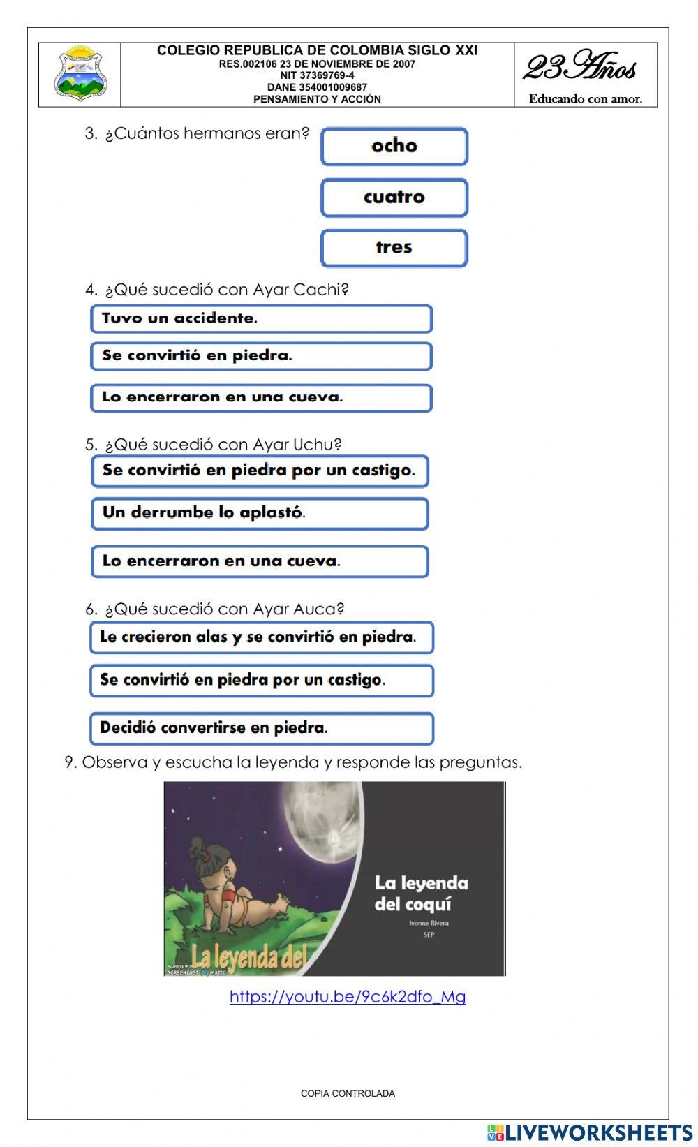 Bimestral grado cuarto